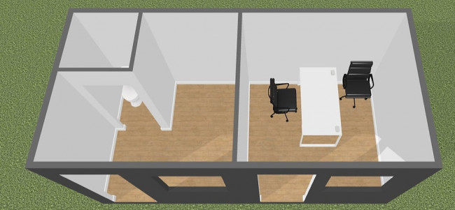 Conteneur social 17m2 + Bureau + Wc – Image 6